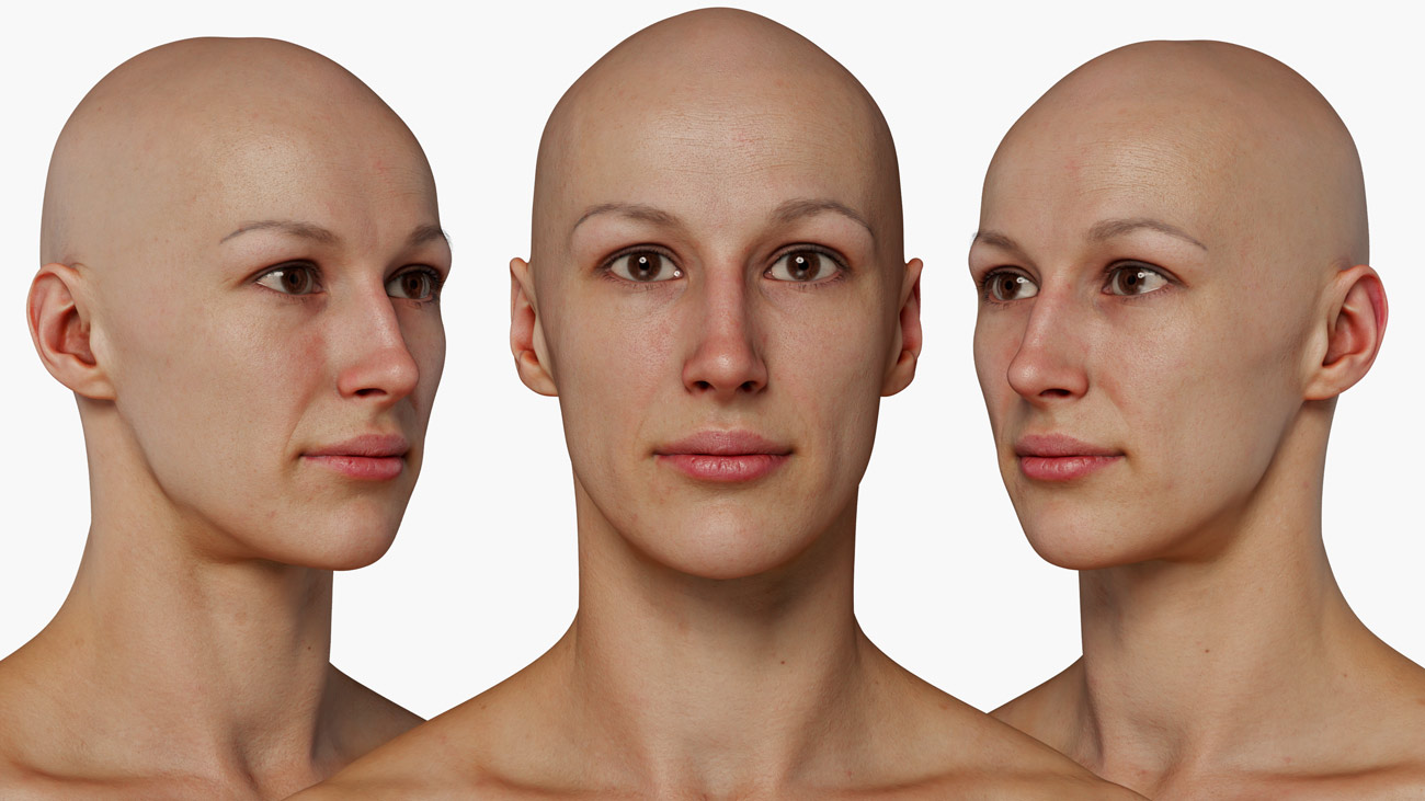 Female 3d head scan download with body scan 